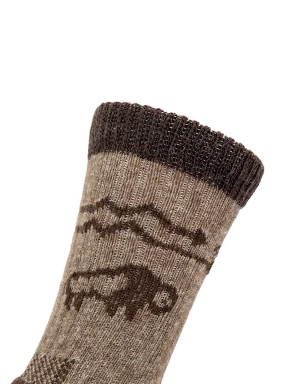 Bison Down Crew Socks, XL, Brown, Warm, Soft, Gift, Hiking
